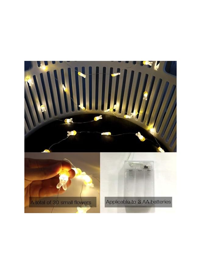 The Bros Cute Rabbit String Lights Bunny Fairy Lights 10FT 30 LED Battery Warm White Night Light Waterproof Outdoor Indoor Room Bedroom Wall Home Décor Wedding Birthday Party Garden Decoration  - Image 4