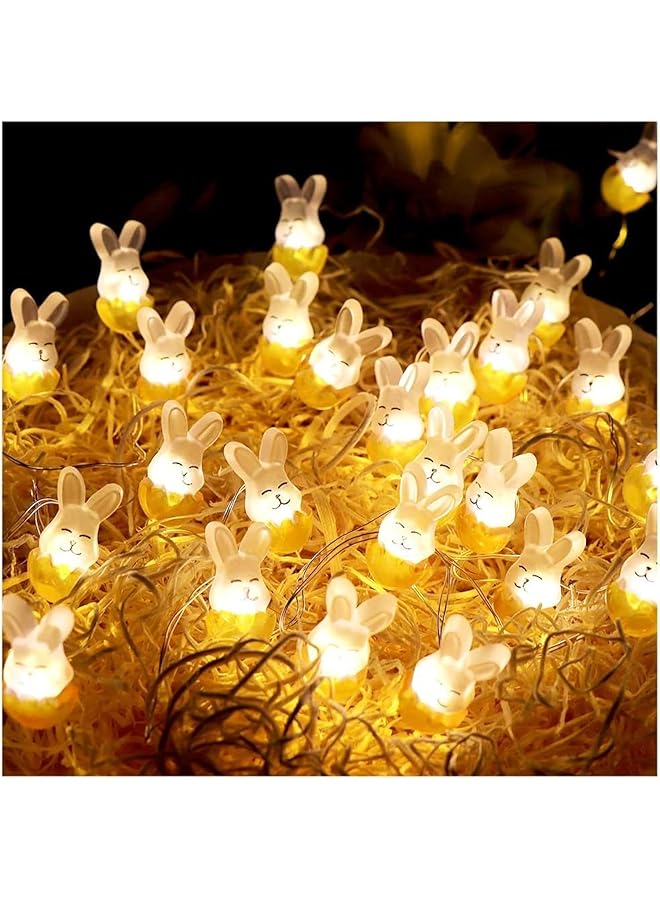 The Bros Cute Rabbit String Lights Bunny Fairy Lights 10FT 30 LED Battery Warm White Night Light Waterproof Outdoor Indoor Room Bedroom Wall Home Décor Wedding Birthday Party Garden Decoration  - Image 1