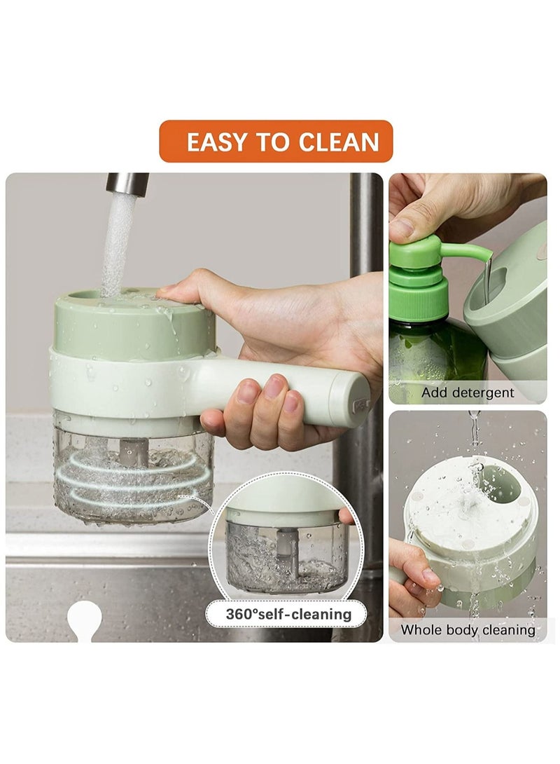 4 in 1 Handheld Electric Food Chopper Wireless Vegetable Cutter Set Vegetable Chopper and Meat grinder with USB Powered for Kitchen  - Image 3