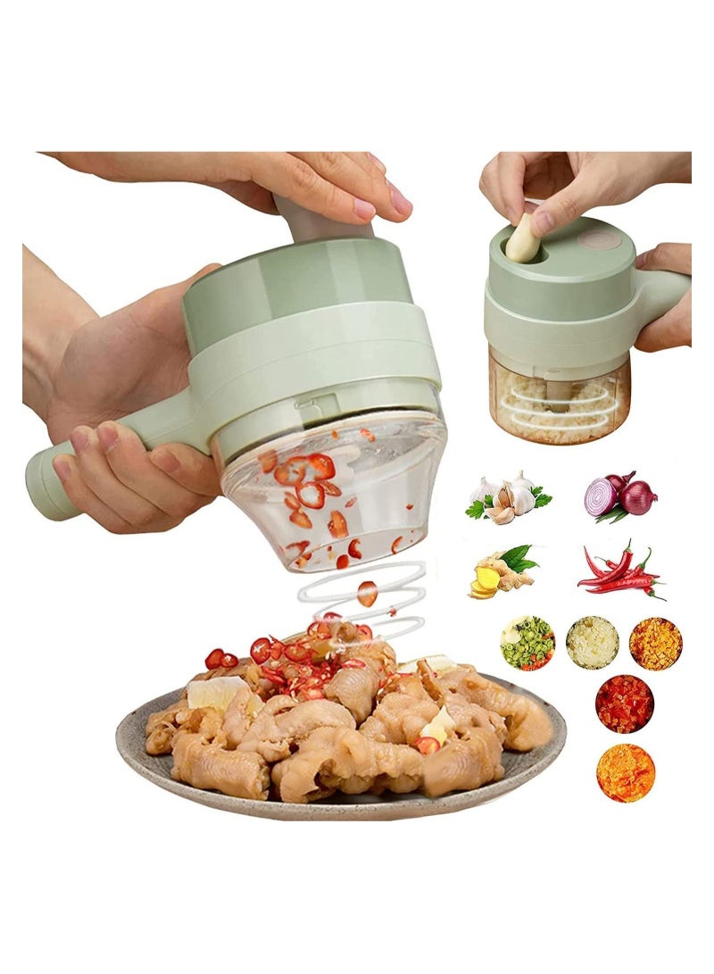 4 in 1 Handheld Electric Food Chopper Wireless Vegetable Cutter Set Vegetable Chopper and Meat grinder with USB Powered for Kitchen  - Image 1