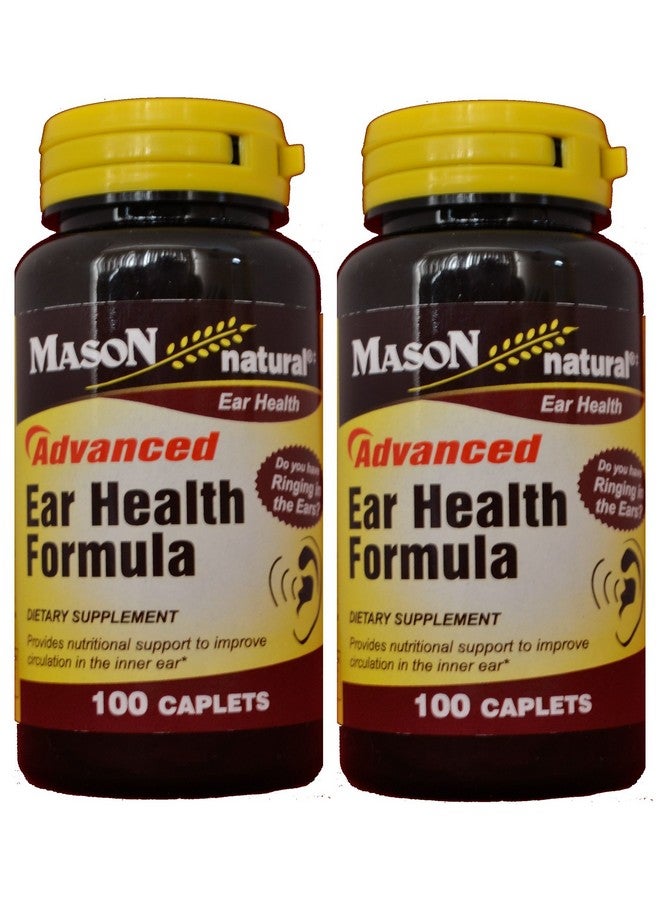 Mason Natural Advance Ear Health Formula Bioflavonoids Plus 100 Caplets per Bottle Pack of 2 Total 200 Caplets - Image 1