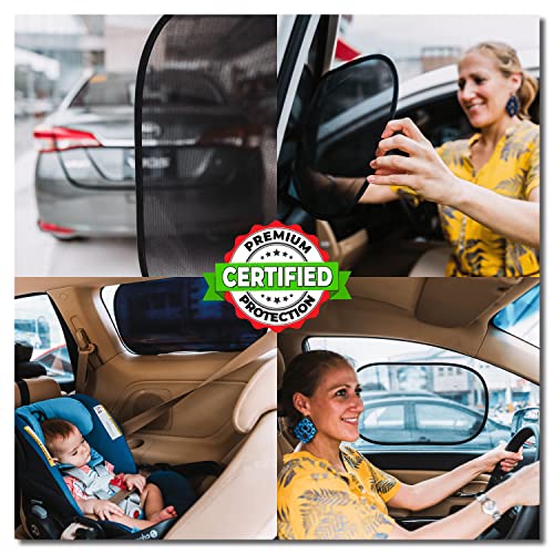 kinder Fluff Car Window Shade (4Pack)-The Only Certified Car Window Sun Shade for Baby Proven to Block 99.95% UVR - Mom's Choice Gold Award - Side Window Sunshades - Standard - Image 3