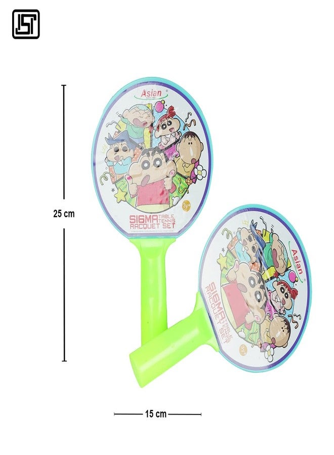 Asian Crayon Shinchan Table Tennis Racquet Set for Kids (2 Bats 2 Ball) Multi Colour - Image 4