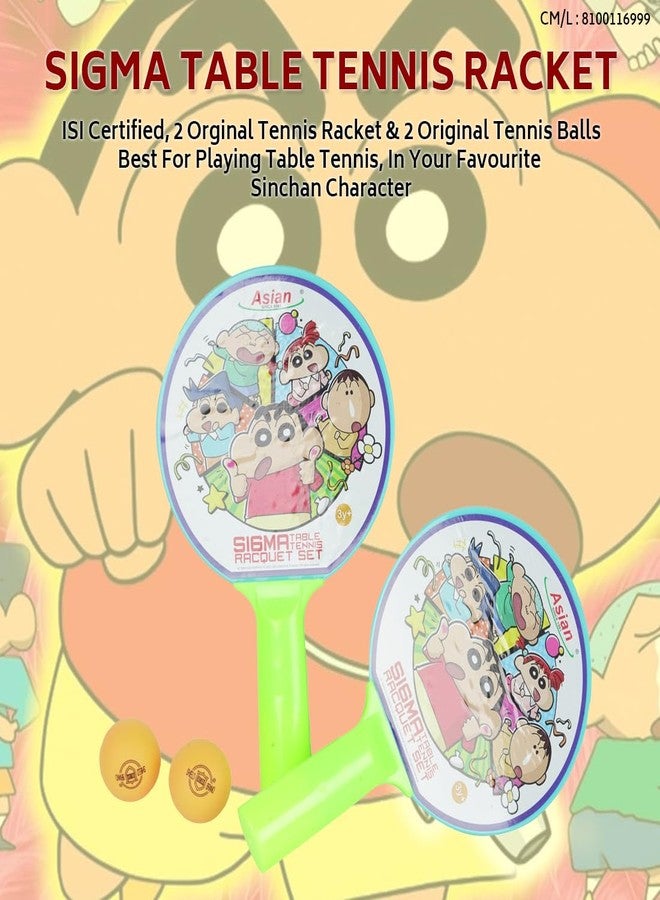 Asian Crayon Shinchan Table Tennis Racquet Set for Kids (2 Bats 2 Ball) Multi Colour - Image 5