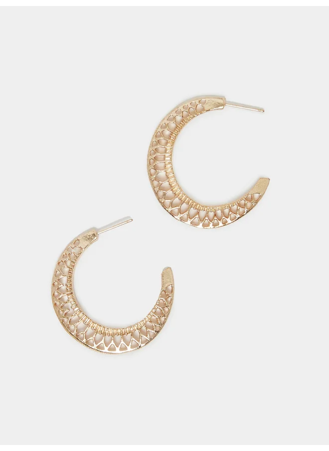 ستايلي Styli Textured Moon Earrings