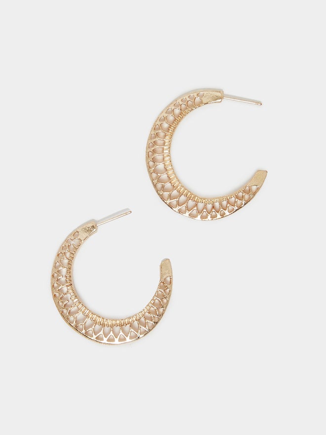 Styli Styli Textured Moon Earrings  - Image 1