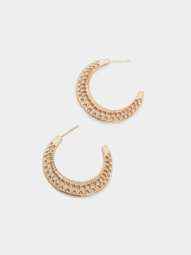 Styli Styli Textured Moon Earrings  - Image 3