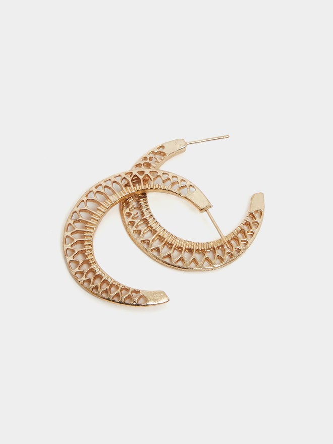 Styli Styli Textured Moon Earrings  - Image 4