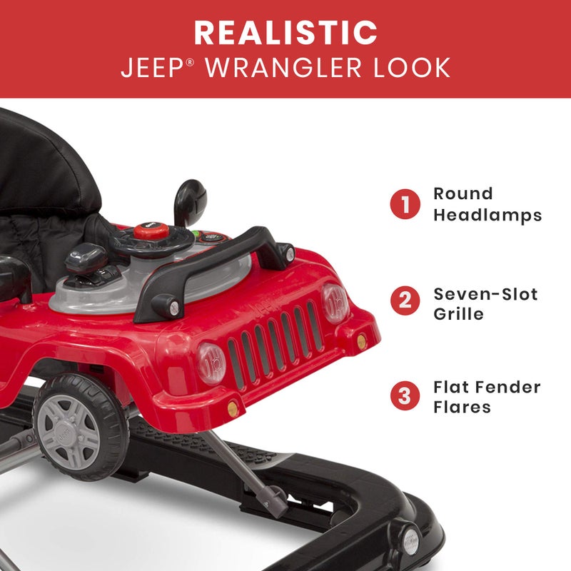 Delta CHILDREN Jeep Classic Wrangler 3-in-1 Grow with Me Walker by Delta Children, Red - Image 5