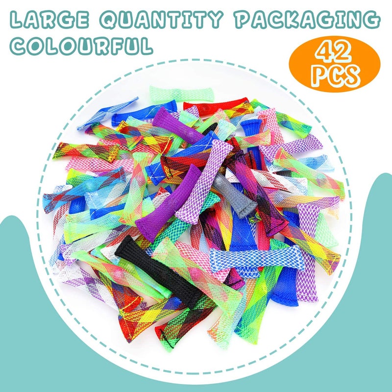 PenVinoo Fidget Toy 42 Pack Mixed Color Marble Mesh Fidget Toys,Stress Relieve Toy,Focus Enhance, Marble and Mesh Fidget Stress Relieve Toy for Adults and Student ADHD ADD Autism Halloween Decorations (42) - Image 3