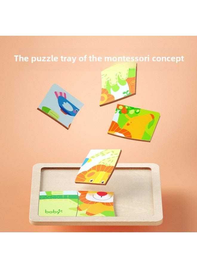 Boby Puzzle Children's Puzzle 1-2 Animals 3 Years Old 4 Baby Boys And Girls Toys Advanced Early Education Introduction-Color:Third-order Laser Puzzle (4-piece 9-piece Puzzle) - Image 5