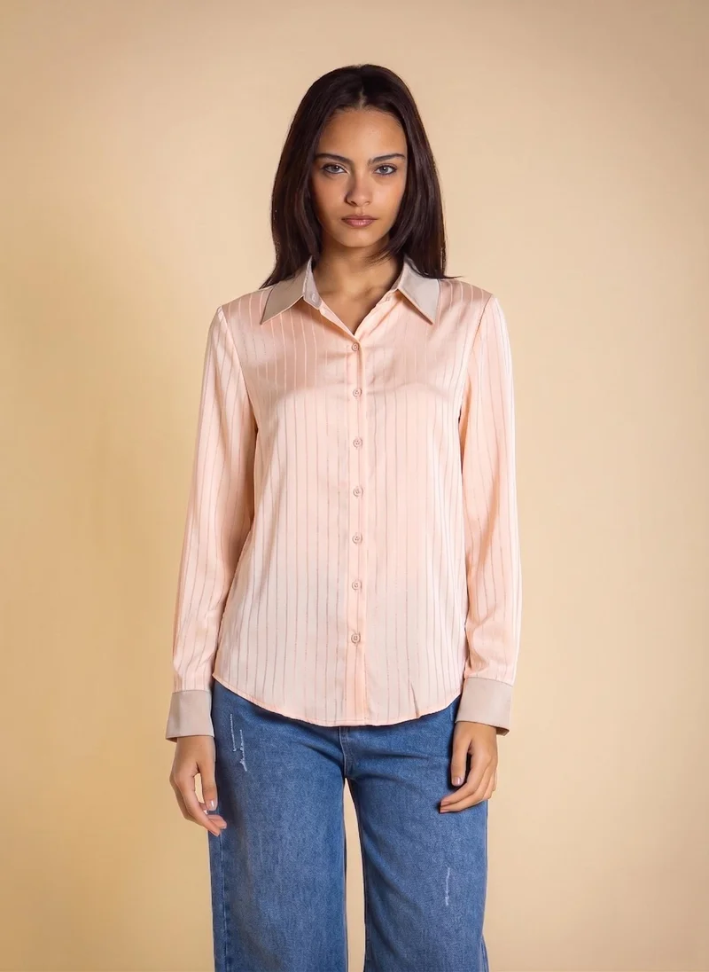 شايبس TEXTURED STRIPE SATIN SHIRT
