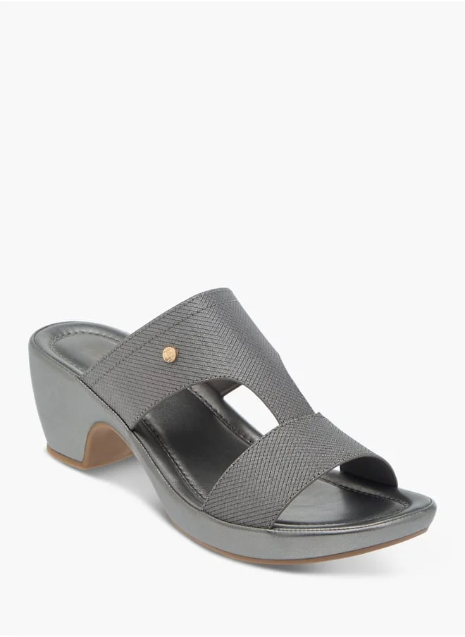 Flora Bella By Shoexpress Womens Textured Slip-On Sandals With Block Heels Ramadan Collection