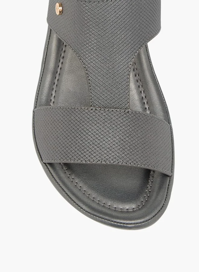 Flora Bella By Shoexpress Womens Textured Slip-On Sandals With Block Heels