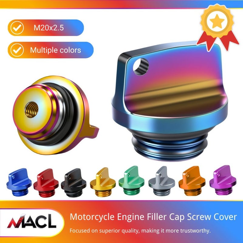 M20 X 2.5 Milled Crankcase Cap Multicolored CNC Engine Oil Filler Screw Cover for Motorcycles - Image 1