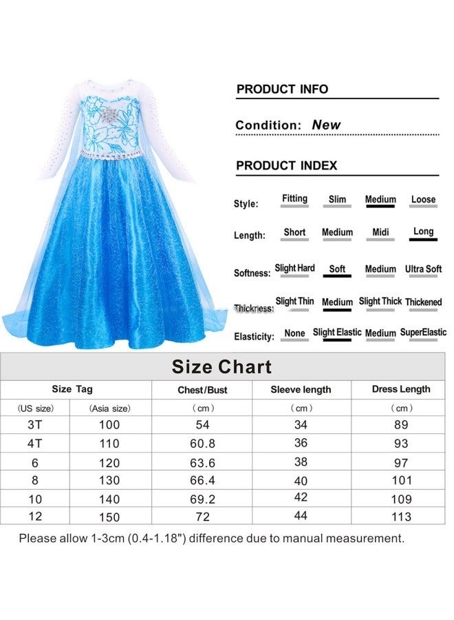 GGEROU Princess Costumes Girls Dress with Clothing Crown Magic Wand Necklace Ring Earrings Gloves for Toddler Children Birthday Party Cosplay Outfits Adventure Clothes  - Image 2