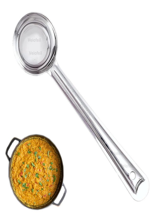 Velofeil Set of 2 Stainless Steel Kitchen Tools, 18.7CM Tong for Frying & Serving & 31.5CM Laddle, Cooking Tools Suitable for Rice, Biryani, Pulav, Sabji, Kheer, Dal, Soup, Solid & Semi Liquid Item - Image 5