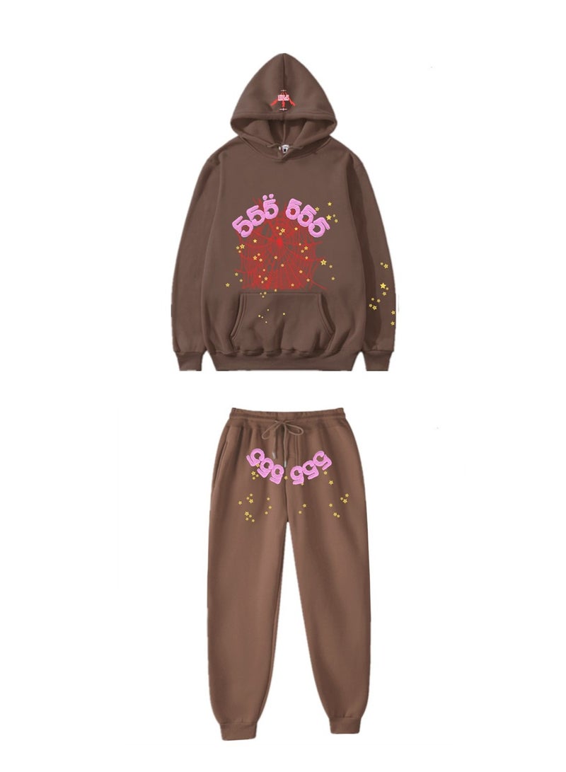Two-piece hip-hop singer printed couple sweatshirts for men and women hooded sweatshirts - Image 1