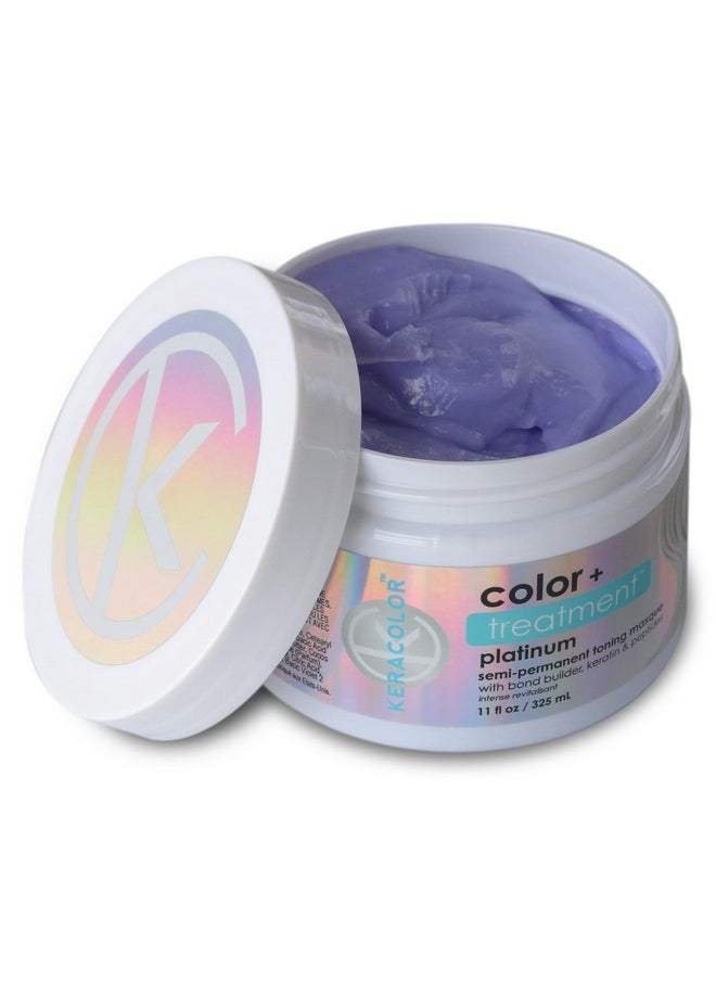 KERACOLOR - Color + Treatment Platinum Highly Pigmented Semipermanent Color Masque For Vibrant Hydrated Hair 11 Fl Oz - Image 1