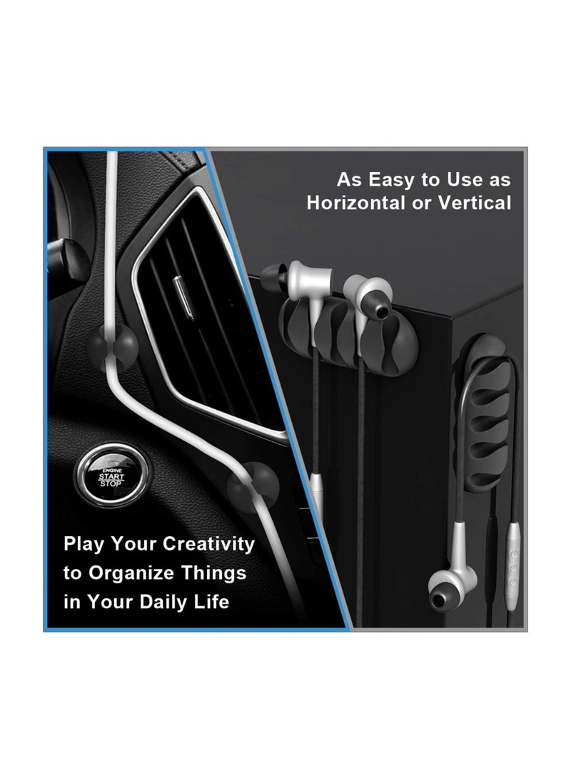 Y&D 6 Pack Cable Clips - Cord Organizer KASTWAVE Management Wire Holder System Adhesive Hooks Home, Office, Cubicle, Car, Nightstand, Desk Accessories Gift Idea Black - Image 2