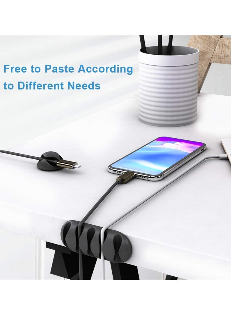 Y&D 6 Pack Cable Clips - Cord Organizer KASTWAVE Management Wire Holder System Adhesive Hooks Home, Office, Cubicle, Car, Nightstand, Desk Accessories Gift Idea Black - Image 4