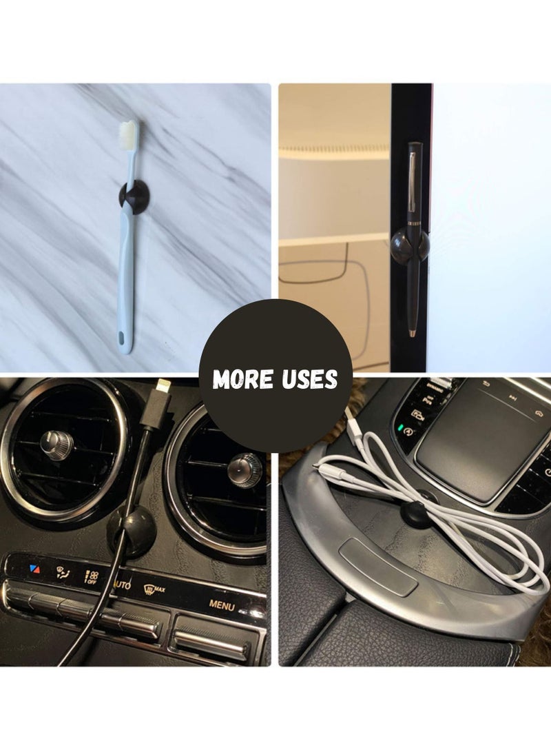 Y&D 6 Pack Cable Clips - Cord Organizer KASTWAVE Management Wire Holder System Adhesive Hooks Home, Office, Cubicle, Car, Nightstand, Desk Accessories Gift Idea Black - Image 5