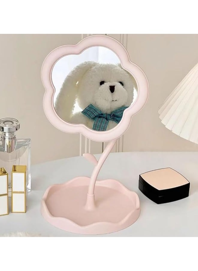 Generic Flower-Shaped Makeup Mirror for Desk Vanity Mirror for Bedroom,Living Room and Minimal Spaces Room Decor Home Decorations (Pink)  - Image 4