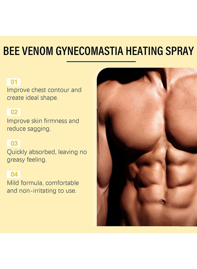 ximonth Men Therm Bee Venom Spray , Men Therm Bee Venom Gynecomastia Heating Oil, Gynecomastia Tightening Oil for Men, Can Help Strengthen the Chest Muscles 30ML - Image 3