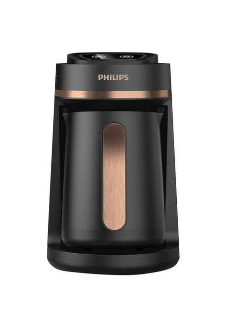 735W Series 5000 4-Cups Slow Brew Function Overheat & Overflow Protection Turkish Coffee Maker Black and Copper HDA150/62