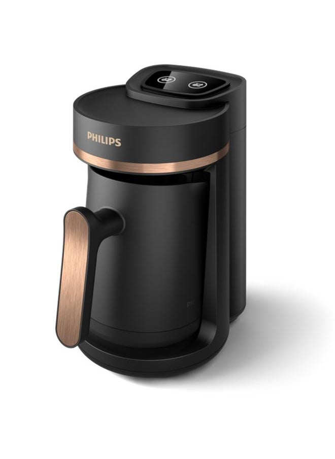 735W Series 5000 4-Cups Slow Brew Function Overheat & Overflow Protection Turkish Coffee Maker Black and Copper HDA150/62