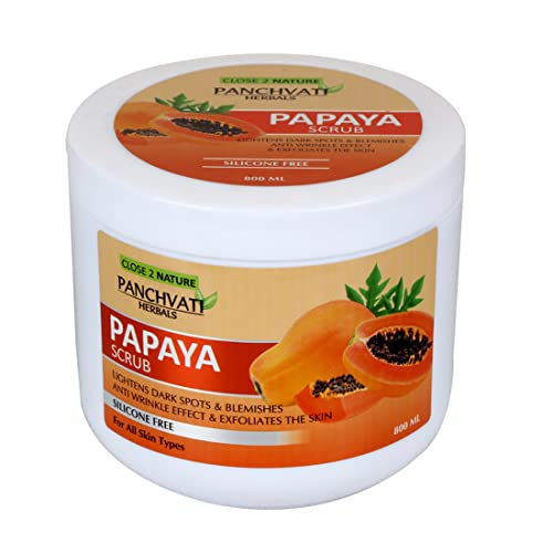 Panchvati Herbals Regular Papaya Scrub for Repairing Aged & Exfoliating Dead Skin- 800 ml. - Image 2