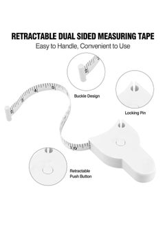 Generic Body Measure Tape 150cm Retractable Double Scale White  - Image 2