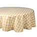 DII Checkered Tabletop Collection 100% Cotton, Machine Washable, Tablecloth, 70" Round, Yellow - Image 2