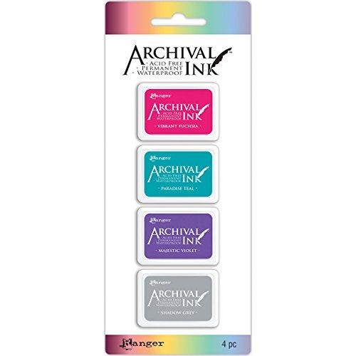 Ranger RGRAIMK57703 Archival Mini Ink Pad Set 4 Archival Ink Pad Set Mini 4