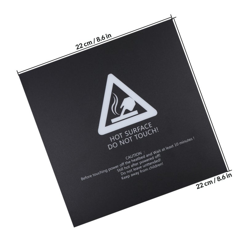 5 Pcs Heat Bed Platform Sticker Sheet 3D Printing Build Sheets for 3D Printer 220x220mm (Black) - Image 2