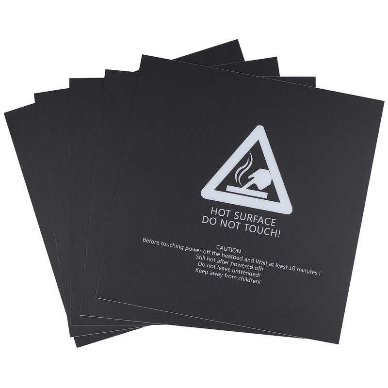 5 Pcs Heat Bed Platform Sticker Sheet 3D Printing Build Sheets for 3D Printer 220x220mm (Black) - Image 1