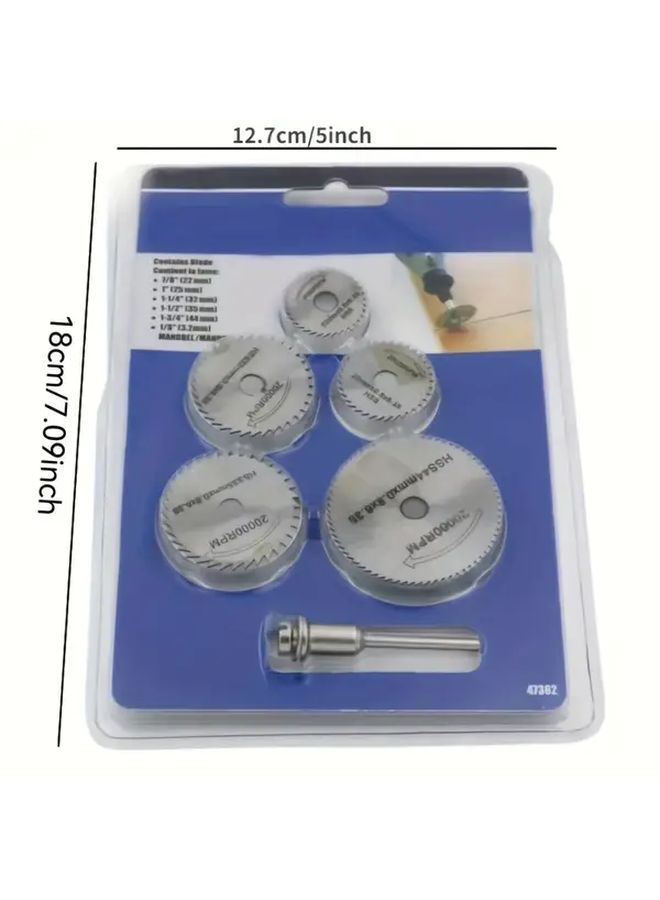 6Pcs Mini HSS Circular Saw Blade Set Colorful With Mandrel For Wood Metal Cutting Rotary Tool Compatible - Image 3