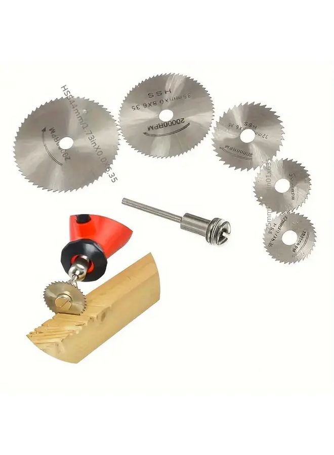 6Pcs Mini HSS Circular Saw Blade Set Colorful With Mandrel For Wood Metal Cutting Rotary Tool Compatible - Image 5