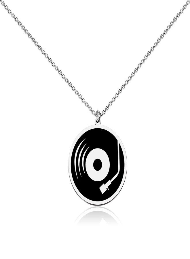 WUSUANED Funny Record Necklace Record Adapter Jewelry Vinyl Record Player Gifts DJ Lover Gift Retro Music Fan Gift (Record Necklace) - Image 1