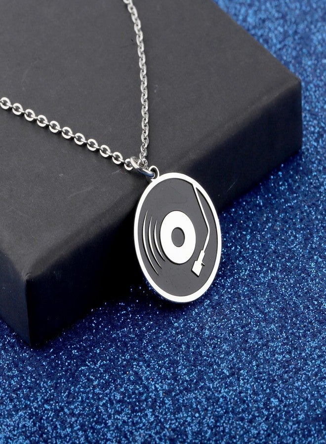 WUSUANED Funny Record Necklace Record Adapter Jewelry Vinyl Record Player Gifts DJ Lover Gift Retro Music Fan Gift (Record Necklace) - Image 4