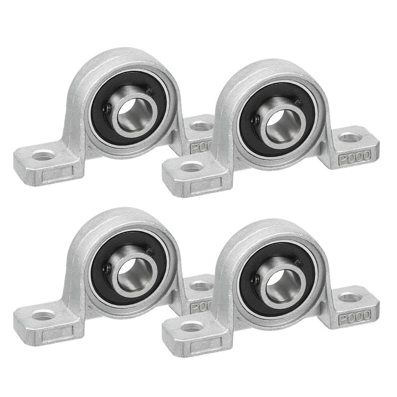 DEEPDREAM 4Pcs 10mm Pillow Block Bearing 0.39" Bore Diameter Mounted Pillow Block KP000 Bearing Block - Image 1