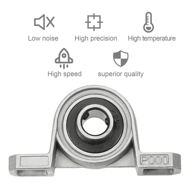 DEEPDREAM 4Pcs 10mm Pillow Block Bearing 0.39" Bore Diameter Mounted Pillow Block KP000 Bearing Block - Image 4