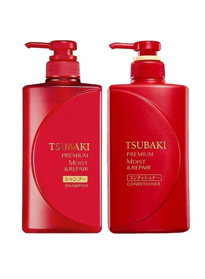 Tsubaki Moist Shampoo and Conditioner set 490ml,pack of 2 - Image 1