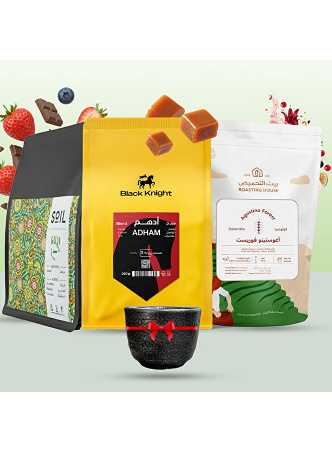 بكج محاصيل القهوة مجموعة من 3 للقهوة المقطرة والاسبريسو للقهوة المقطرة والاسبريسو 250 جرام كل كيس مثالية للاستخدام مع أدوات القهوة المختصة,V60، كيمكس، الإسبريسو اليدوي