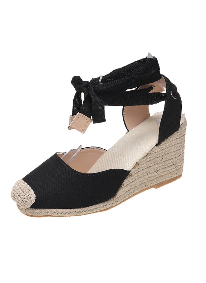 Sharpdo - Closed Toe Espadrille Wedges Sandals Fashionable Slope Sandals With Thick Soles - Image 1