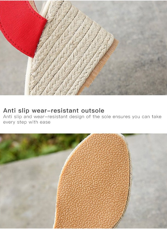 Sharpdo - Closed Toe Espadrille Wedges Sandals Fashionable Slope Sandals With Thick Soles - Image 1