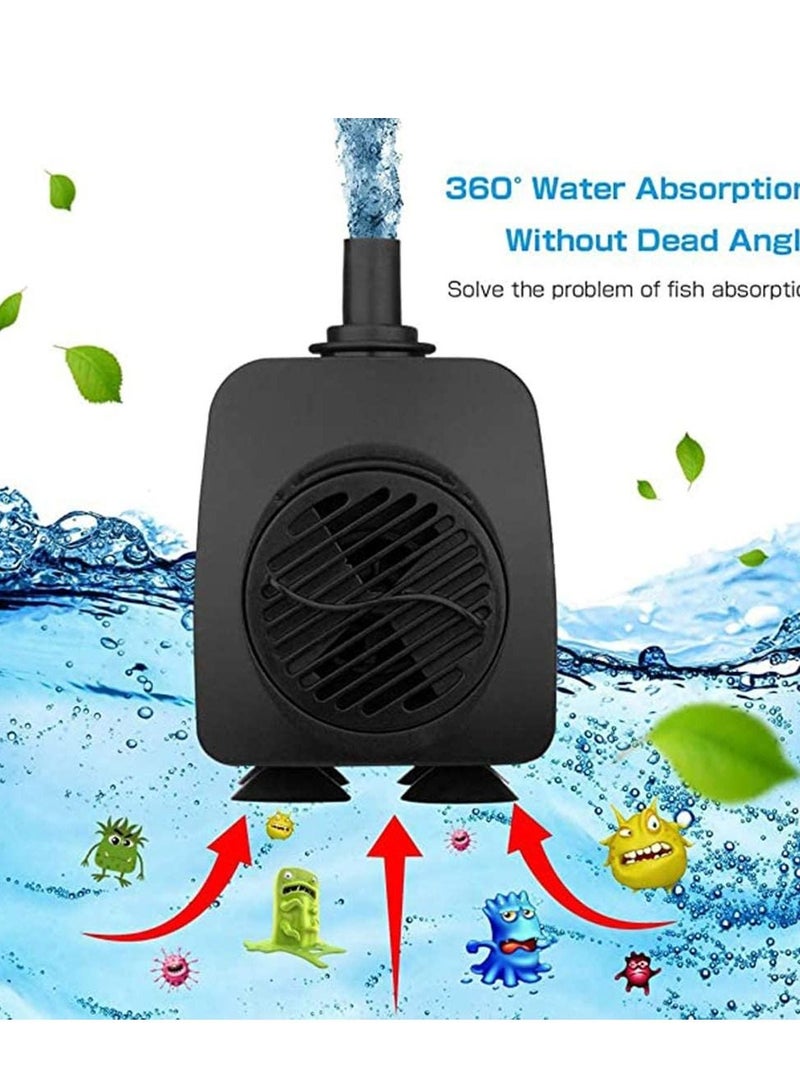 SYOSI 15W Micro Submersible Water Pump With 12LED Lights Pumping Filter for Aquarium Rockery Crafts Pond Garden Pool - Image 4