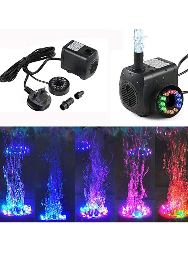 SYOSI 15W Micro Submersible Water Pump With 12LED Lights Pumping Filter for Aquarium Rockery Crafts Pond Garden Pool - Image 2
