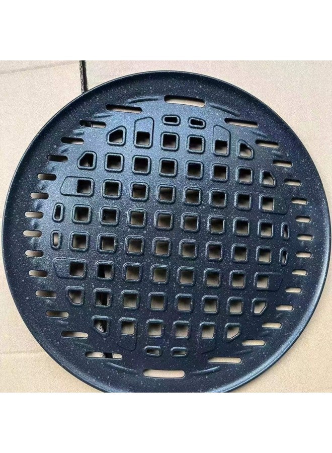 Korean-style Stainless Steel Barbecue Tray Maifan Stone Coated Non-stick Baking Tray Round Charcoal Grilled Barbecue Grill Grate For Commercial Use In Barbecue Shops-Specifications:330 Extra-thick Lattice Baking Pan - Image 1