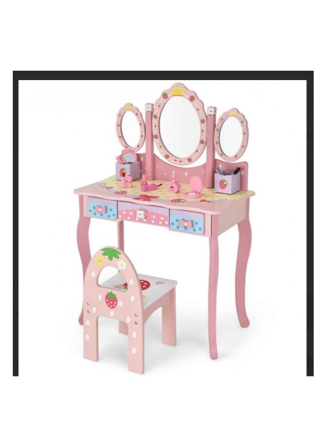 Girls dressing table set with mirror - Image 2